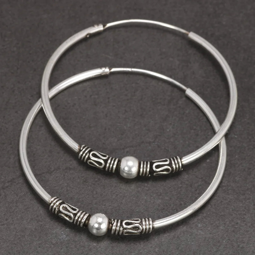 large 925 sterling silver hoop earrings for women