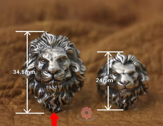 925 Sterling Silver Lion Ring small and large
