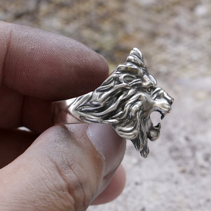 Lion Ring 925 Sterling Silver | Bold Symbolic Statement Jewelry