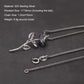 long silver chain with rose pendant front view