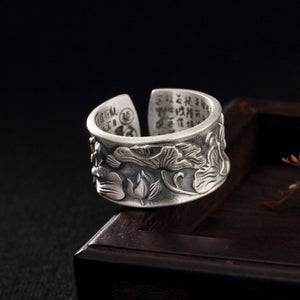 lotus ring heart sutra engraving