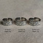 size comparison lotus rings