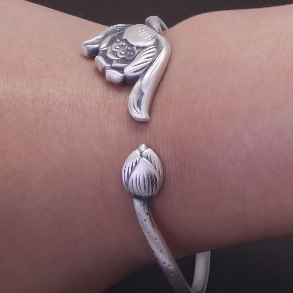 lotus bracelet on hand close view