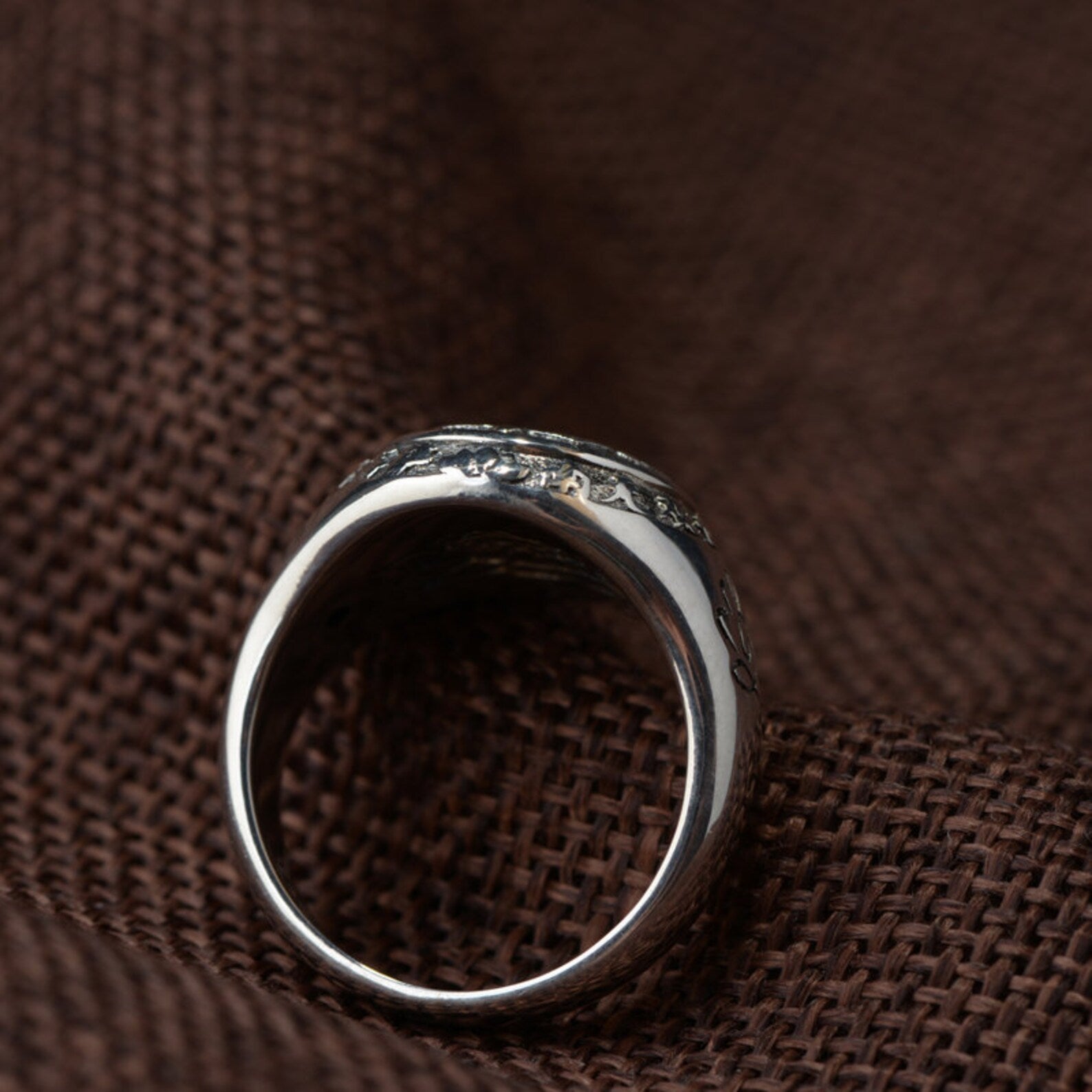 lotus mandala ring angled view