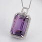 luxury amethyst rectangle pendant detailed view