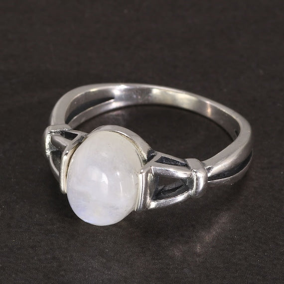 moonstone engagement ring close up