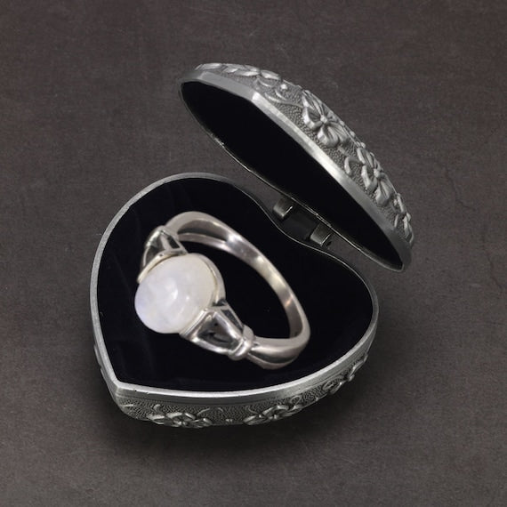 moonstone ring with jewelry box