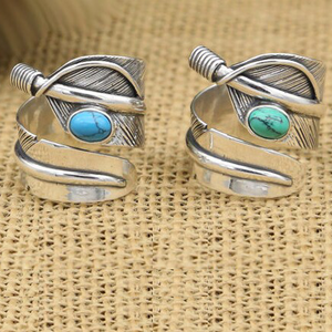 native america turquoise feather ring