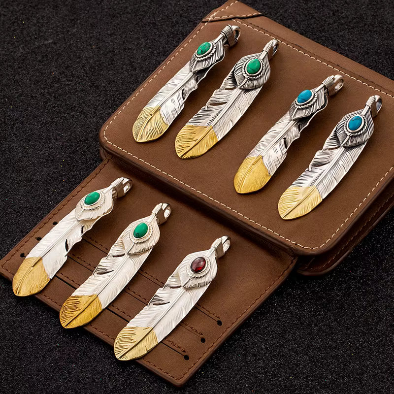 native american style feather jewelry display