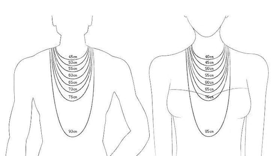 necklace size chart for men and women