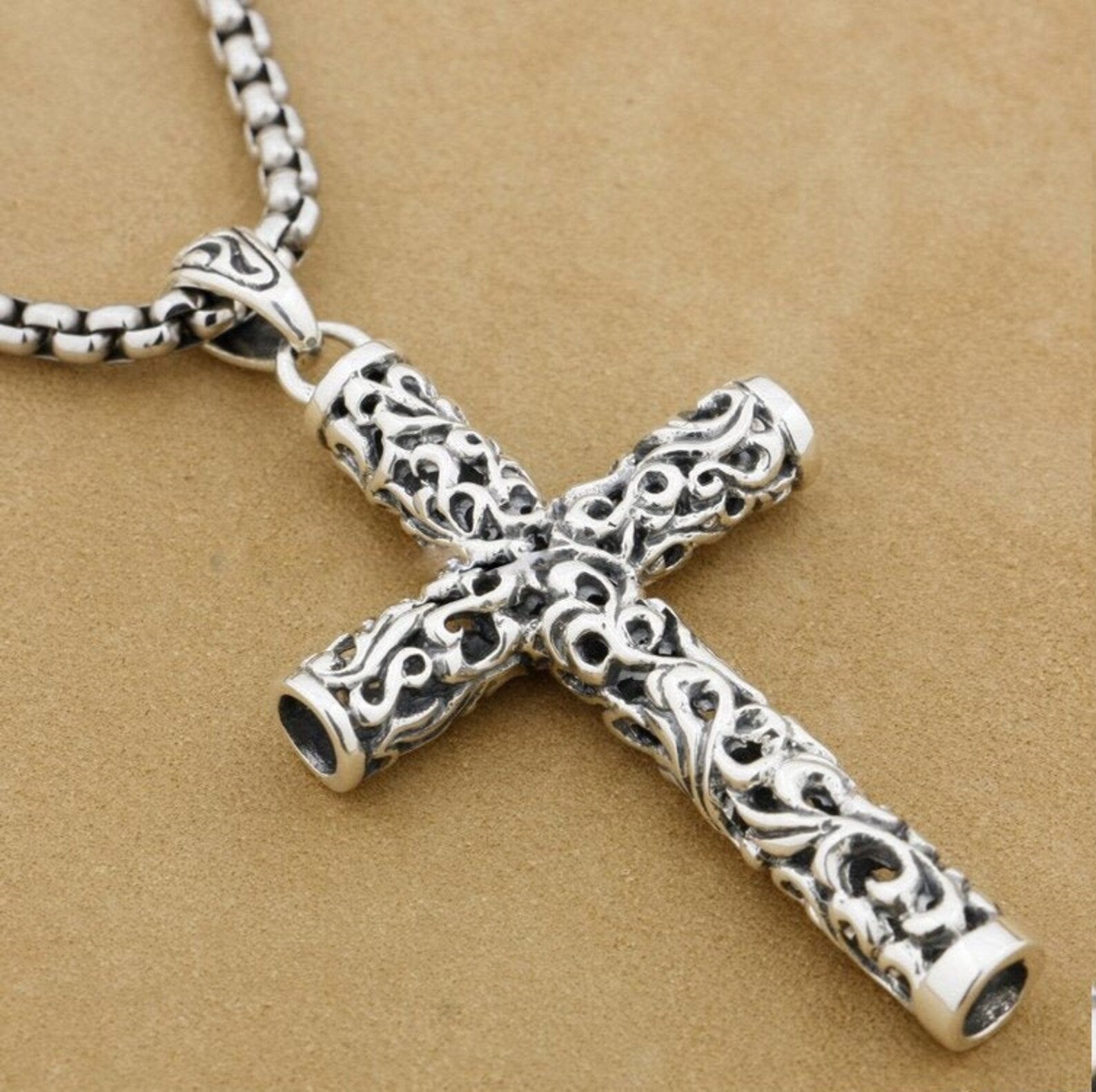norse cross necklace sterling silver