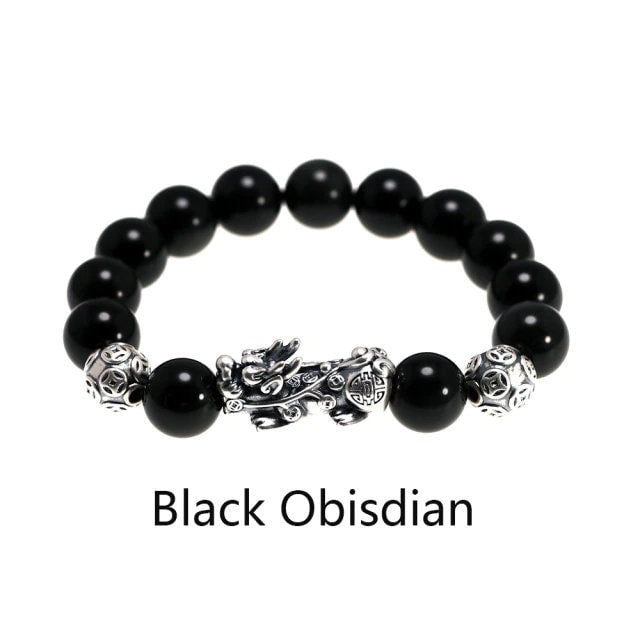 Obsidian Beaded Bracelet