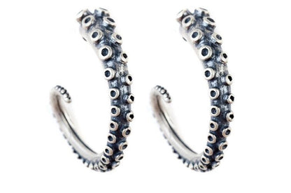 octopus tentacle earrings front
