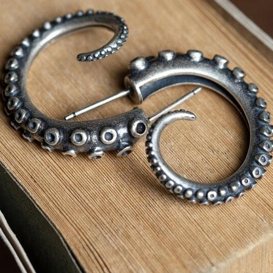 octopus tentacle earrings side