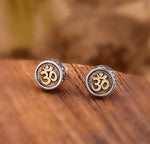 om earrings front view