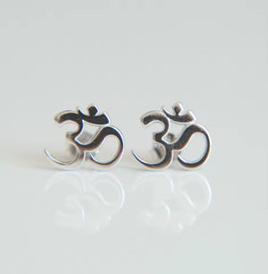 om stud earrings