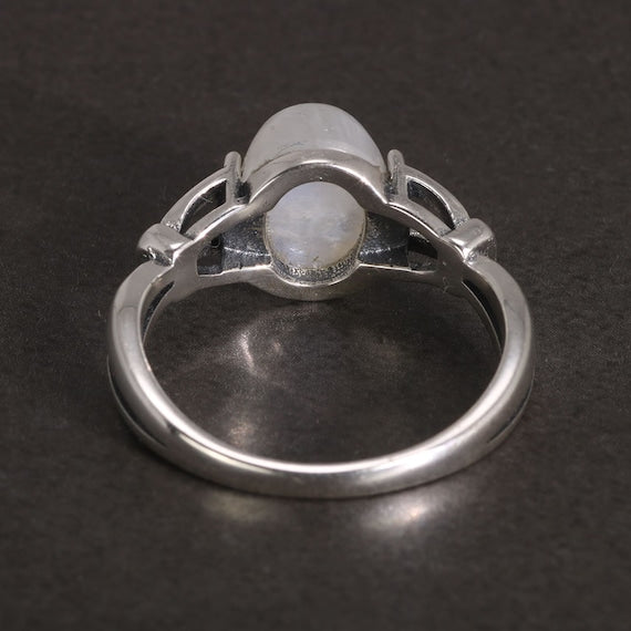 oval moonstone ring back view