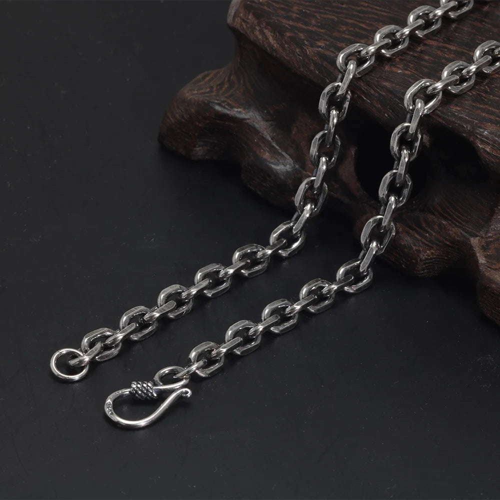 oval silver chain