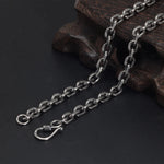 oval silver chain