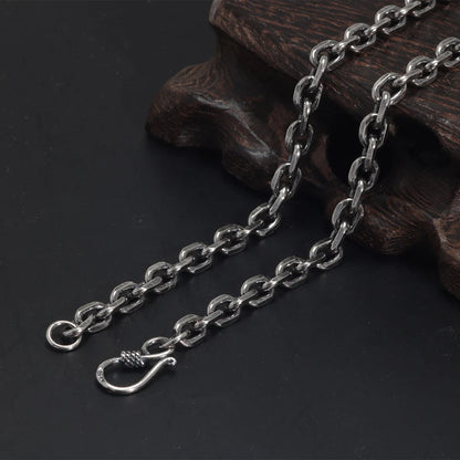 oval silver chain