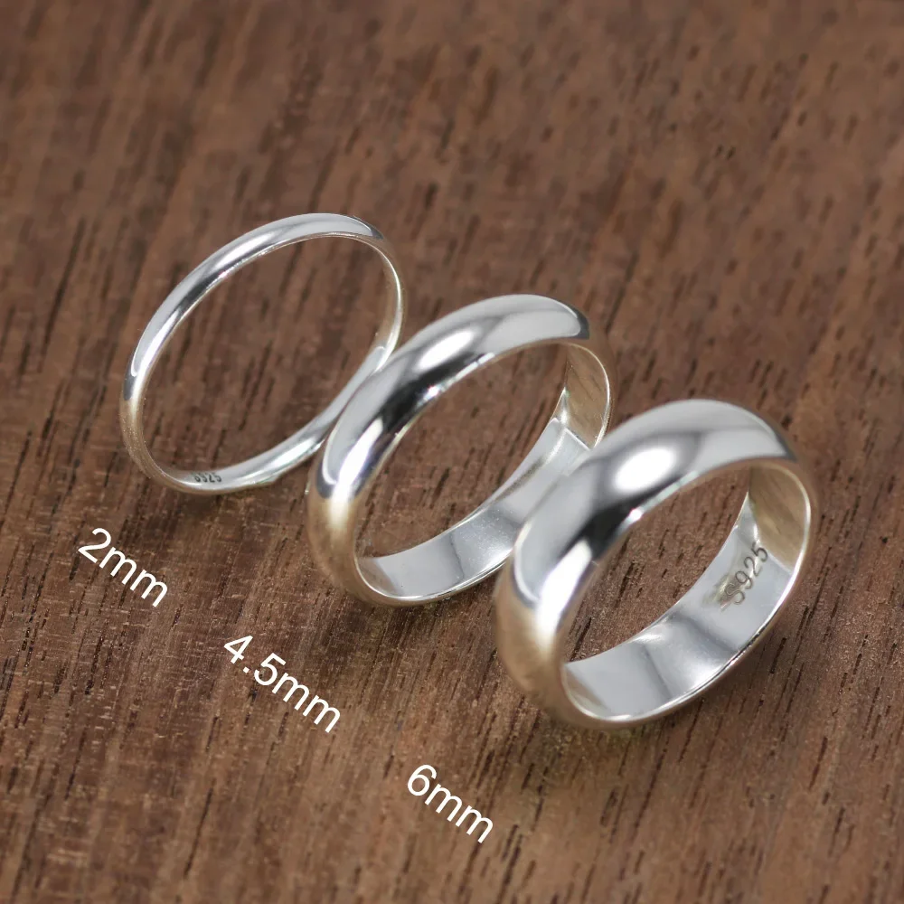 Sterling Silver Court Wedding Ring: 2mm 4.5mm 6mm
