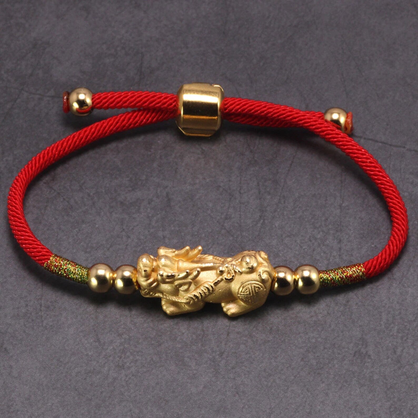 999 Véritable Bracelet en Or Jaune 24K Femme 3D Luck Bless Pixiu Charm 999 Véritable Bracelet en Or Jaune 24K Femme 3D Luck Bless Pixiu Charm