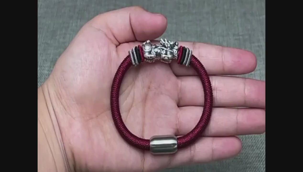 Sterling Silver Pixiu Dragon Bracelet video