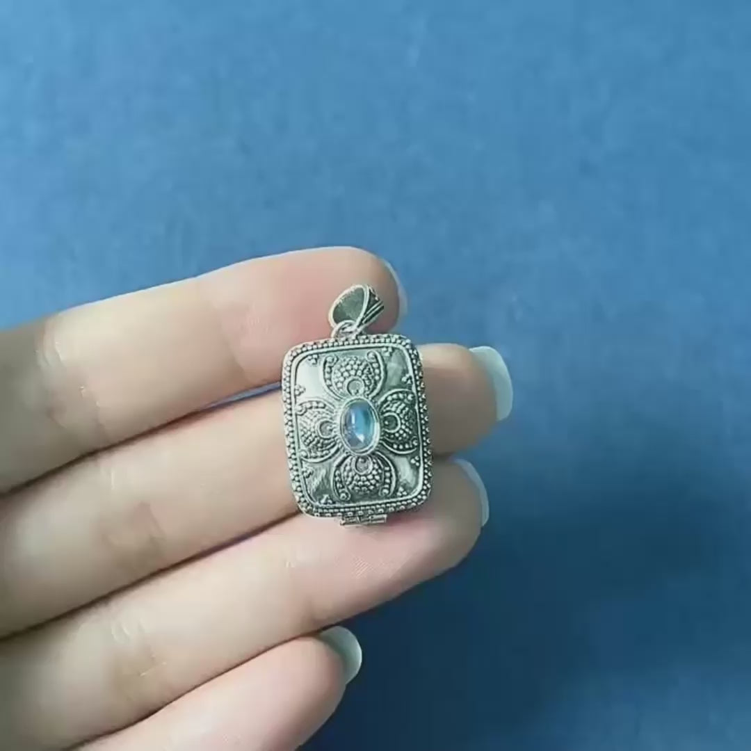 silver moonstone locket video