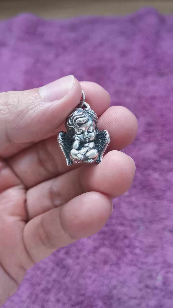 Sterling Silver baby Angel pendant protection  video