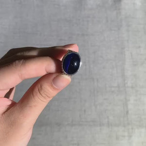 blue tigers eye ring men