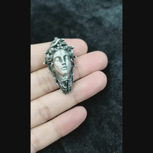 greek goddess medusa pendant necklace sterling silver