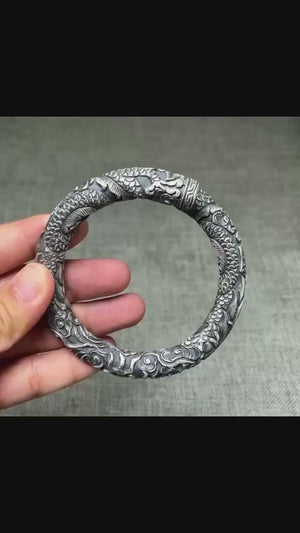 Chunky Heavy Dragon Bracelet Sterling Silver video