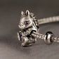 purple gemstone 925 silver vintage horse charm