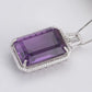 rectangle natural amethyst pendant side angle