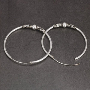 round silver hoop earrings women everyday jewelry
