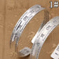 side angle pure silver Heart Sutra engraved bracelet