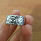 silver Lotus ring close up