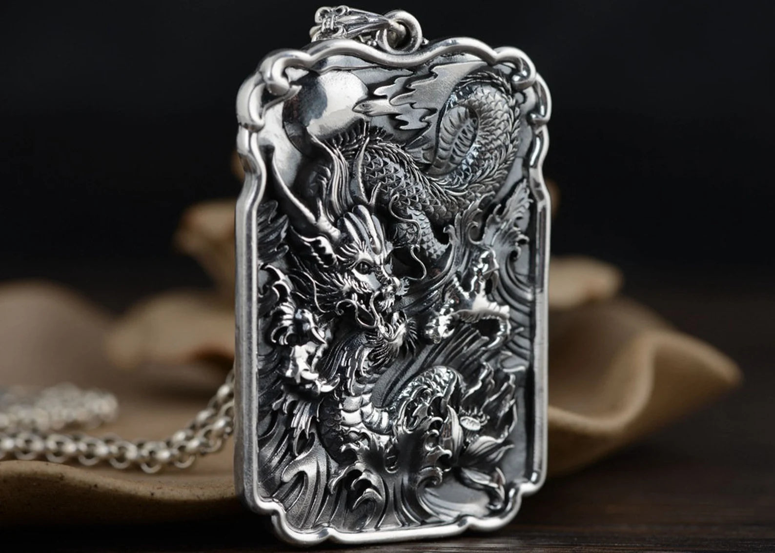 Dragon Pendant Sterling Silver women