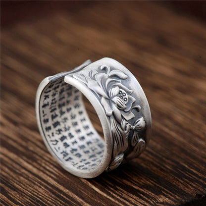 silver lotus ring