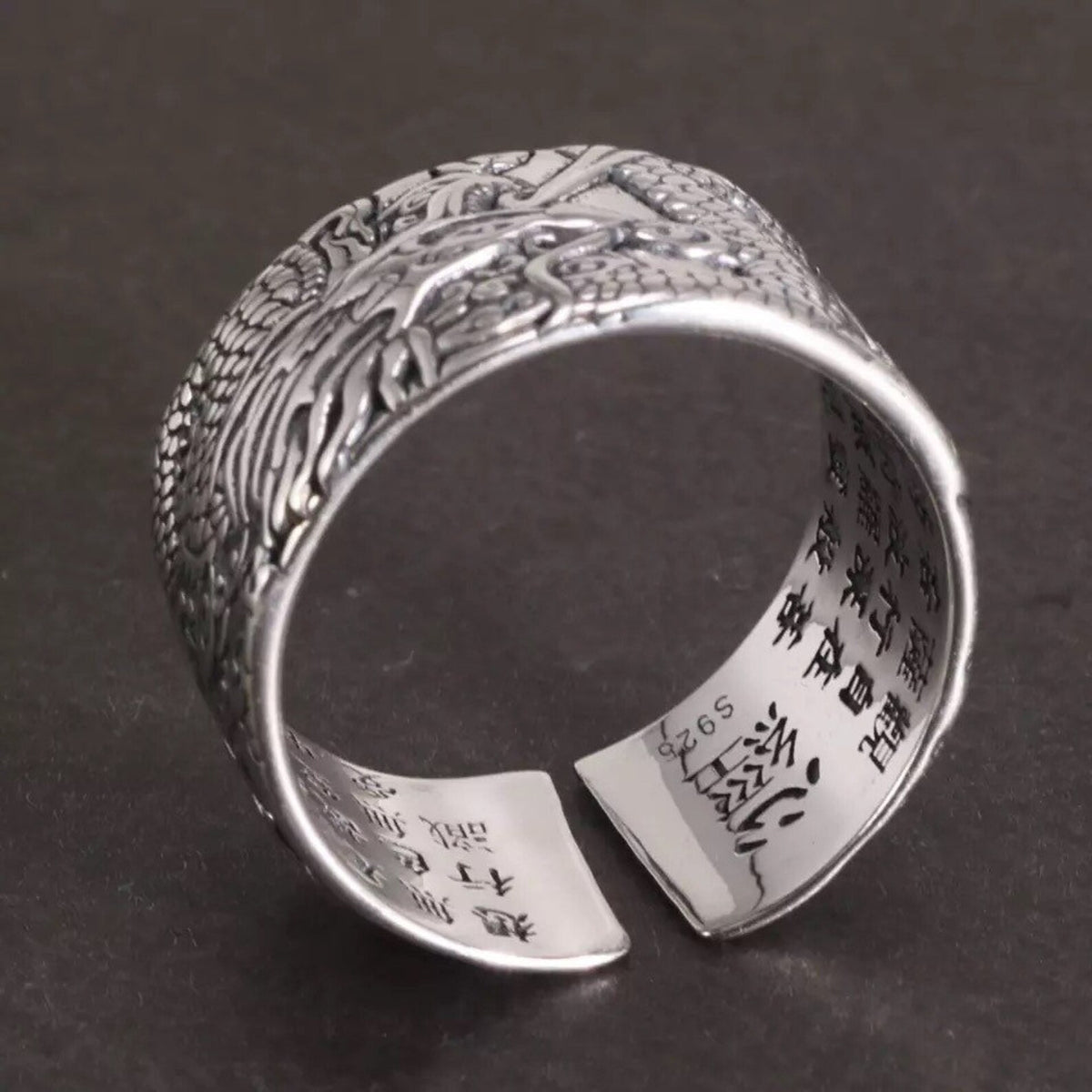 silver Dragon ring side view