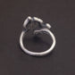 silver lotus ring back view