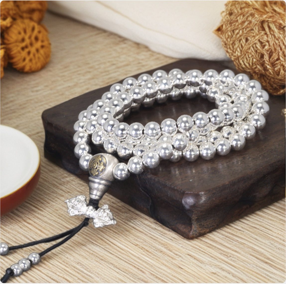 silver mala side