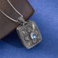 silver moonstone locket side angle detail