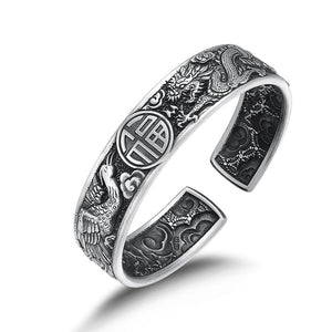 silver phoenix dragon bracelet