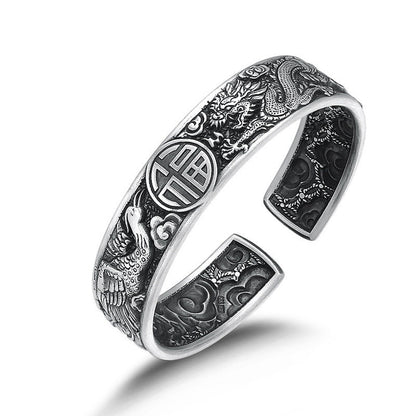 silver phoenix dragon bracelet