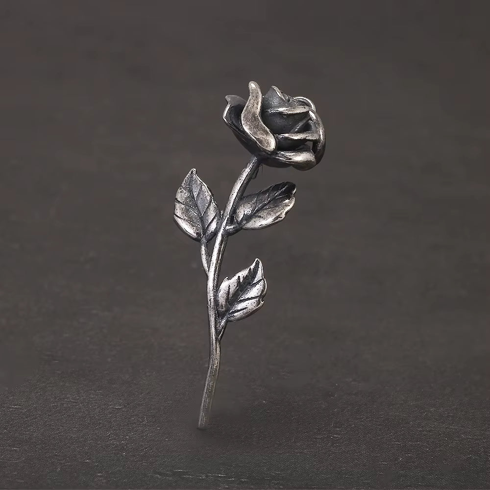 silver rose pendant
