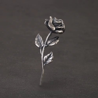 silver rose pendant