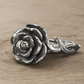 silver rose ring artistic display