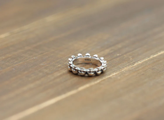 bottom view of gothic skull ring