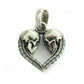 skull heart charm sterling silver white background